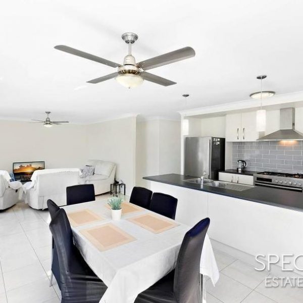 Open kitchen with dining table